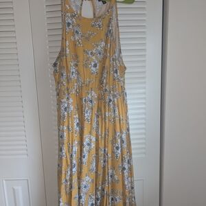 Torrid Mustard Floral Sleeveless Dress